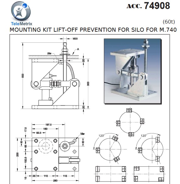 SM-UPC: Accessoire plateforme de montage pour capteur de pesage